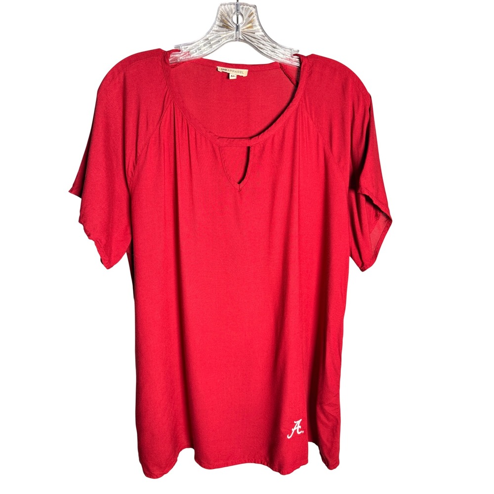 UG Apparel Alabama Crimson Tide Top Womens M Red Viscose Keyhole Gameday
